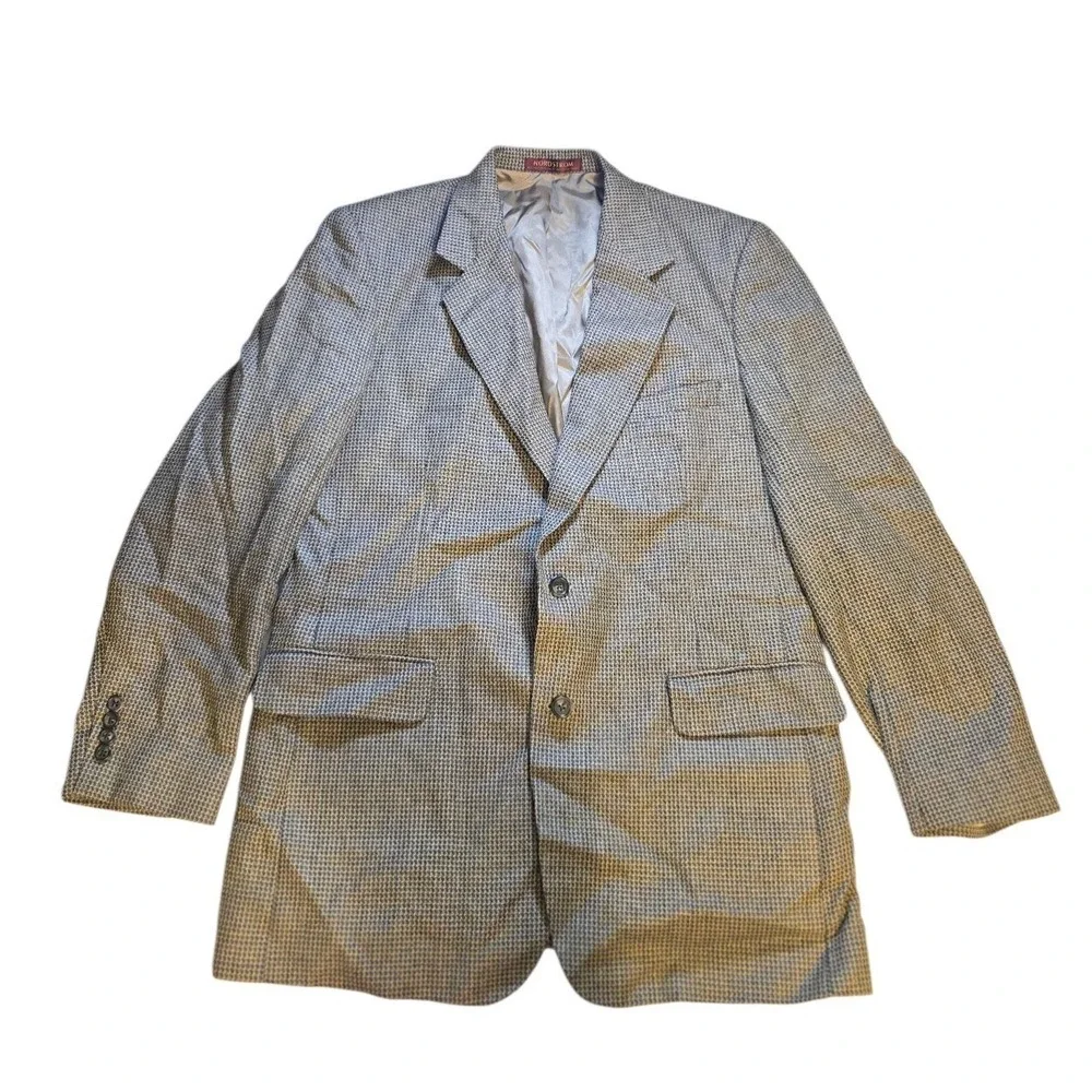 Vintage Nordstrom Harris Tweed Blazer Mens Size 42L‎ Wool Silk Sport Coat
